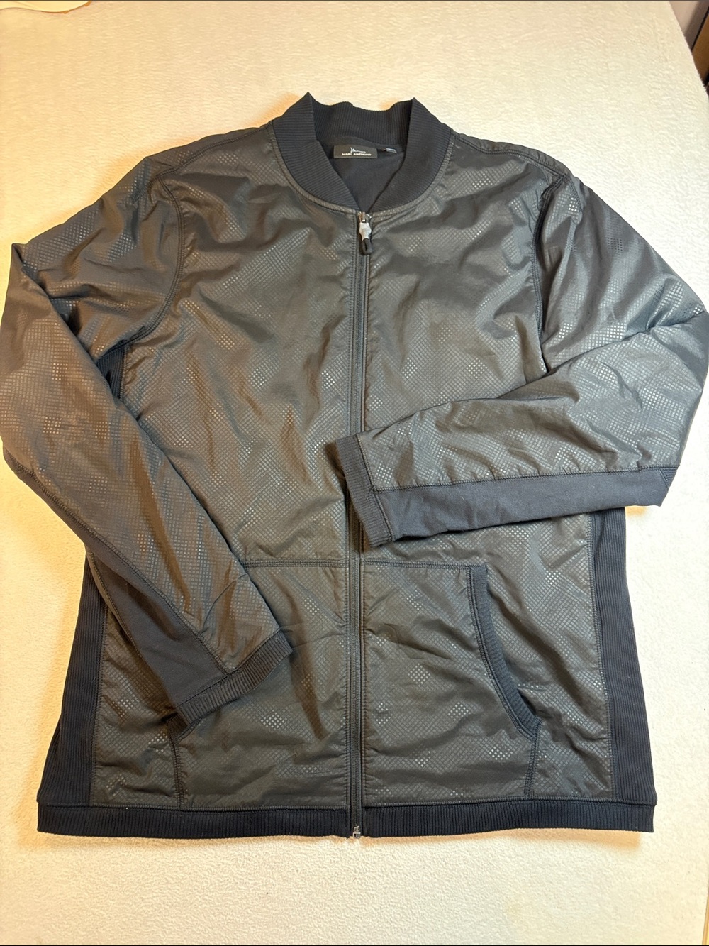 Marc Anthony Black Perforated Bomber Jacket
